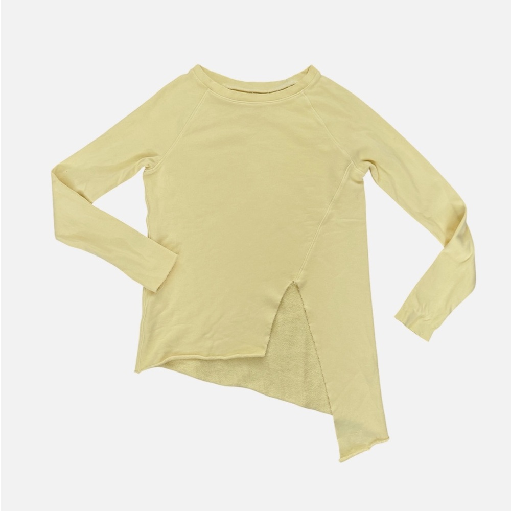 Frank & Eileen Asymmetrical Butter Yellow Sweatshirt, Womens XS